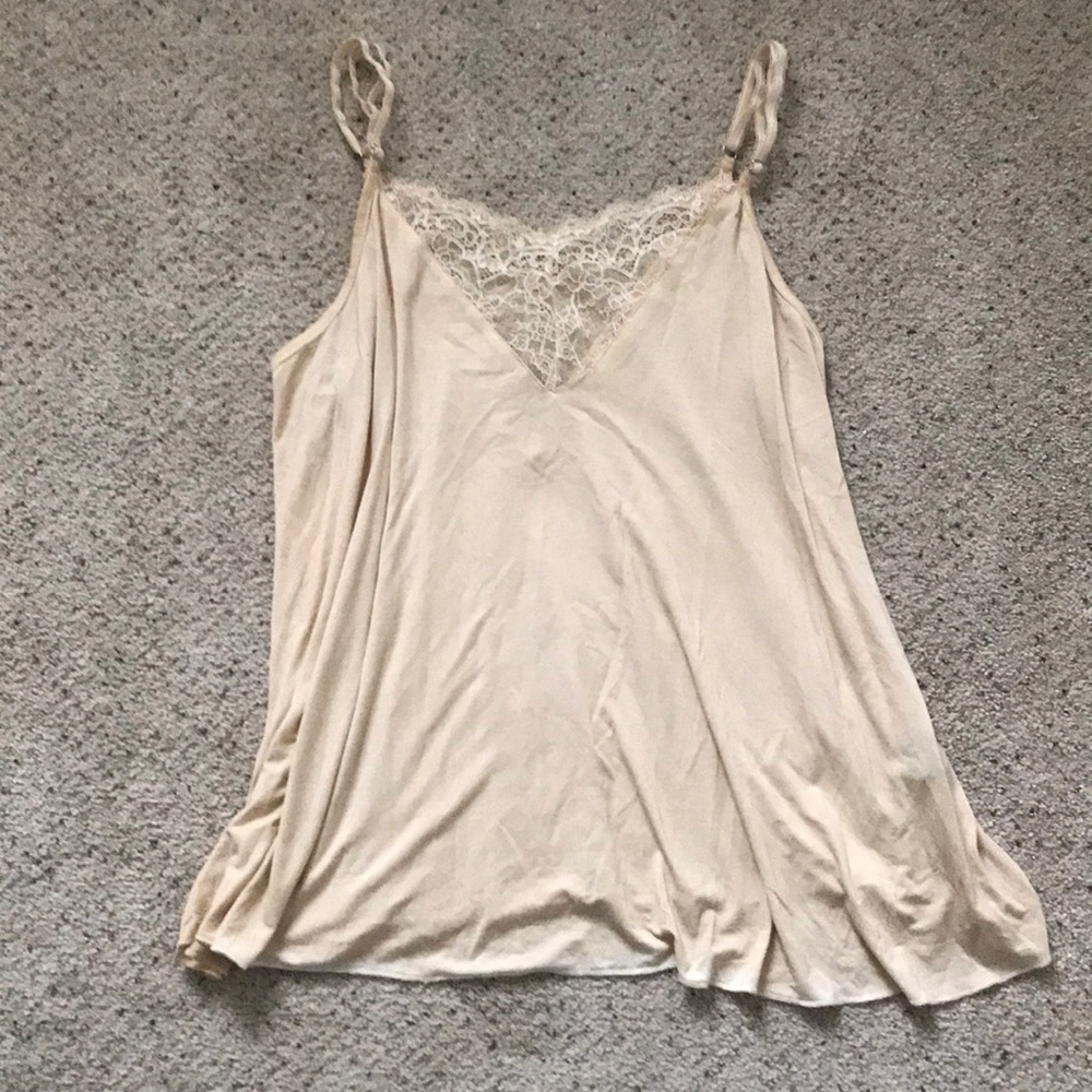 Honey Gold Lace Detail Tank
